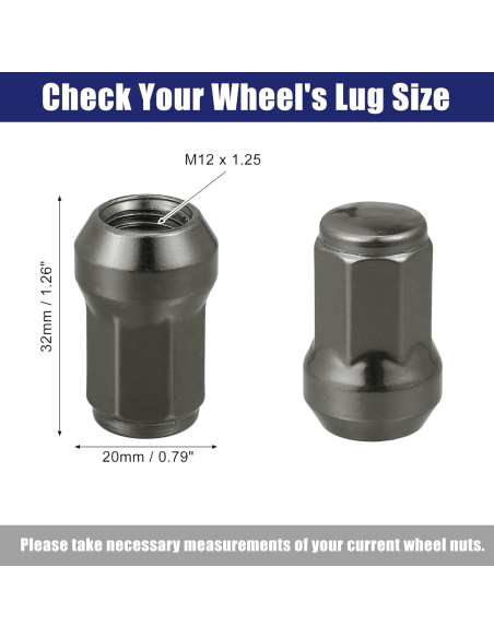 Tuercas de Rueda ACROPIX M12x1.25 Cónicas Titanio - 20 Piezas