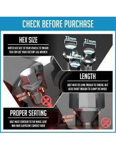 Tuercas de Seguridad Acorn 4 Cerraduras + Llave M15x1.25 para Mercedes 2