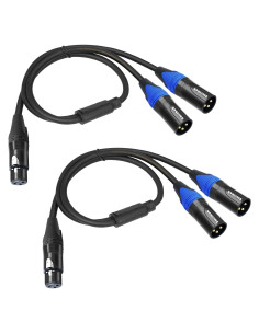 Cable Divisor XLR Hembra a Doble Macho 50cm Smithok 2pack
