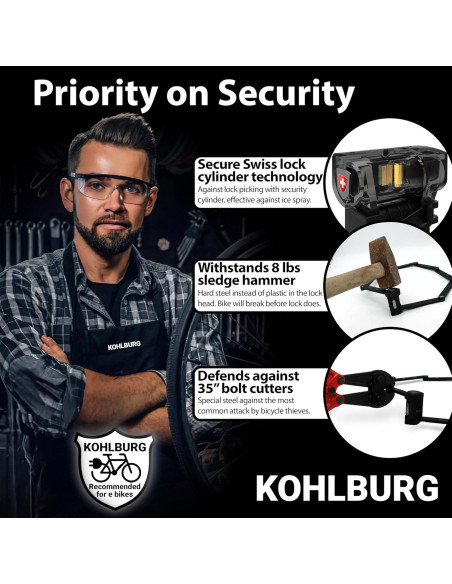 Candado Plegable KOHLBURG Roma 110cm Alta Seguridad Antirrobo