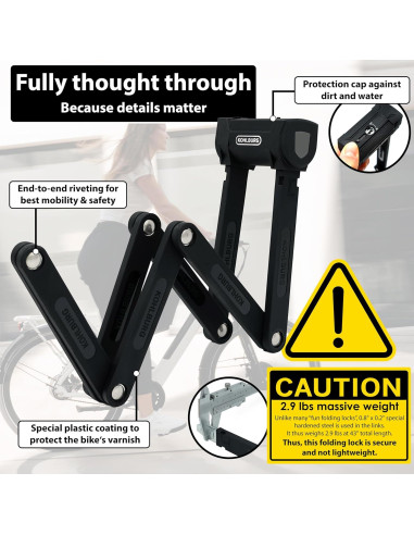 Candado Plegable KOHLBURG Roma 110cm Alta Seguridad Antirrobo