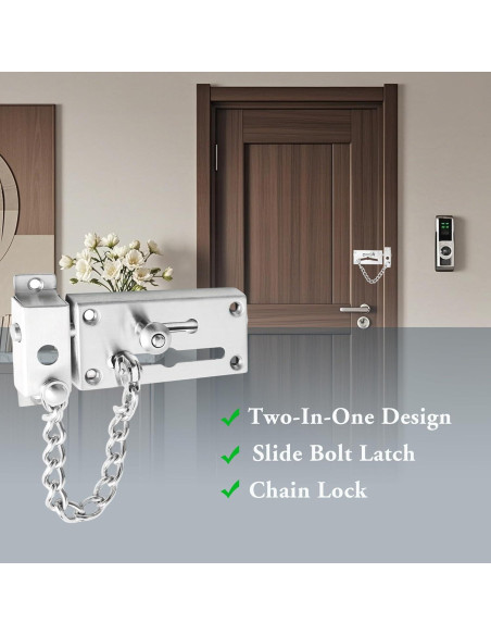 Cadena de Seguridad para Puerta Mooche Acero Inoxidable Cepillado