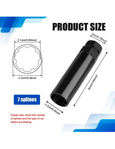Socket de Tuerca de Rueda Spline 7 Rebvugr 19mm 21mm 2