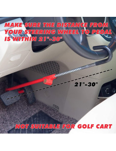 Cerradura de Volante Antirrobo Cartman Ajustable 53-76cm Rojo 2