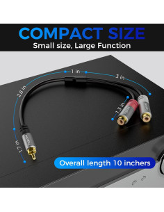 Cable divisor Y RCA 2Pack Togconn 1 RCA macho a 2 hembras 15.7cm 2
