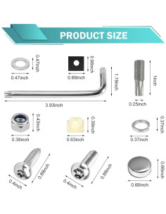 Kit de Tornillos Antirrobo para Placas de Licencia Diamall 54 PCS 2