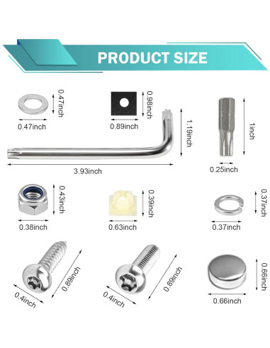 Kit de Tornillos Antirrobo para Placas de Licencia Diamall 54 PCS