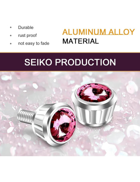 Kit de Fijación Placas Matrícula Automóvil Getfay 4 PCS Rosa