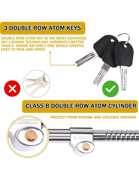 Candado Antirrobo Tevlaphee para Volante y Pedales 85.1 cm