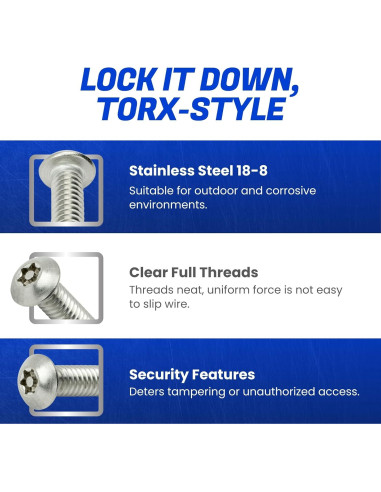 Tornillos de Seguridad Torx Fastenere 3/8-16 x 2.54 cm Acero Inoxidable