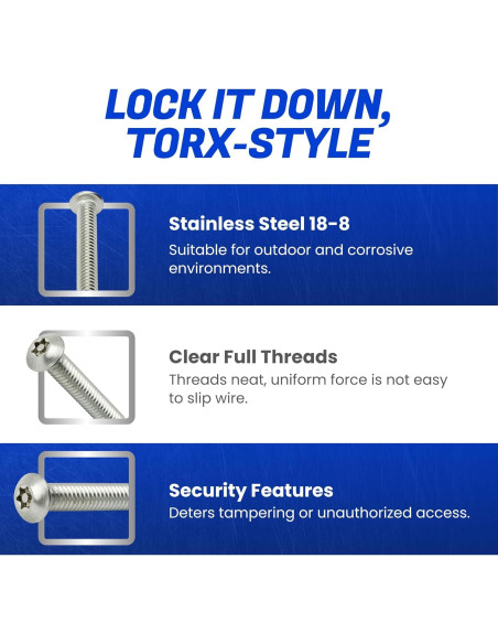 Tornillos de Seguridad Torx Fastenere 1/4-20 x 3.81 cm Acero Inoxidable - Paquete de 10