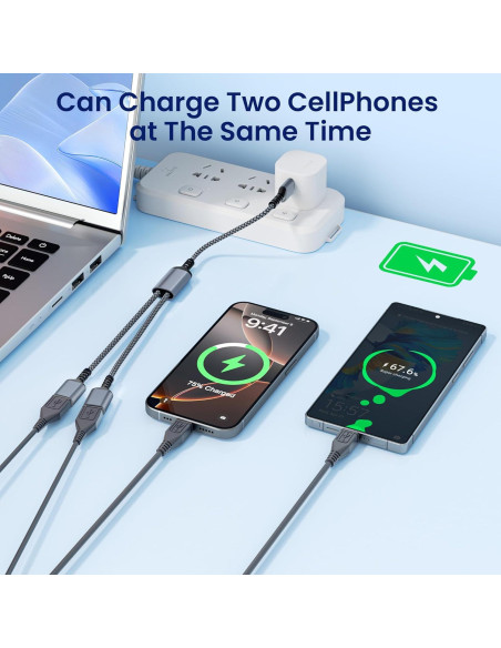 Divisor USB Itramax 1FT Doble Puerto Adaptador Gris