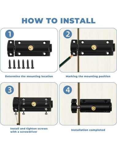 Cierre Automático de Pestillo Mooche Negro 4.57x2.54cm