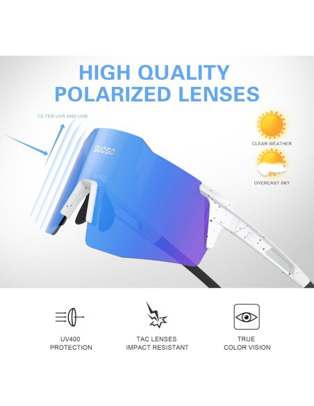 Gafas de Sol Deportivas Suoso Polarizadas UV400 para Hombres