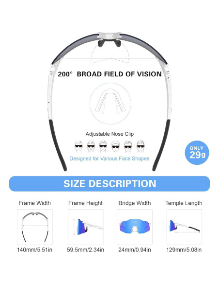 Gafas de Sol Deportivas Suoso Polarizadas UV400 para Hombres