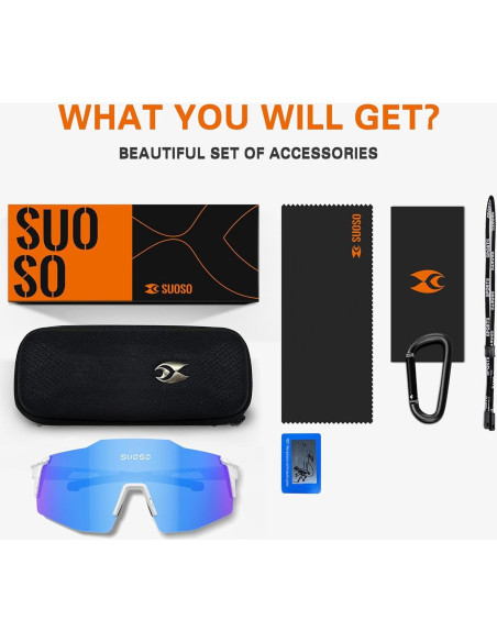 Gafas de Sol Deportivas Suoso Polarizadas UV400 para Hombres