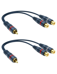 Divisor RCA 1 Macho 2 Hembras DteeDck 0.2m Anti-interferencia