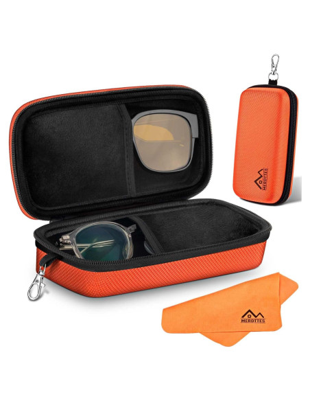 Estuche Doble para Gafas MERDTTES Naranja Funda Dura EVA