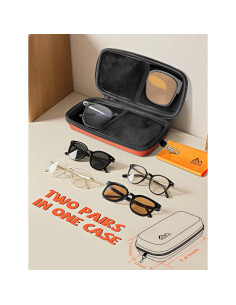 Estuche Doble para Gafas MERDTTES Naranja Funda Dura EVA 2