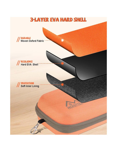Estuche Doble para Gafas MERDTTES Naranja Funda Dura EVA