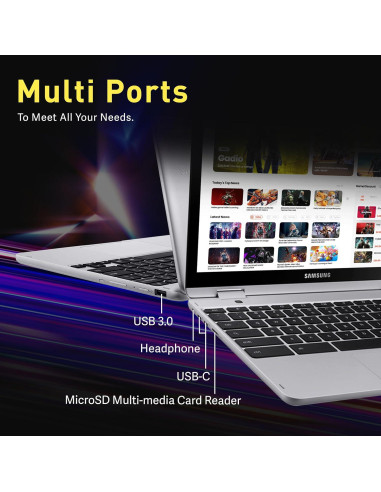 Laptop 2-en-1 Samsung Chromebook Plus 12.2" FHD 4GB RAM 224GB