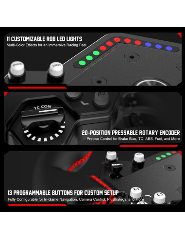 Volante de Carreras Gaming PXN W DS R2 - 11.4" (29 cm) RGB