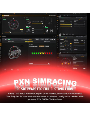 Volante de Carreras Gaming PXN W DS R2 - 11.4" (29 cm) RGB