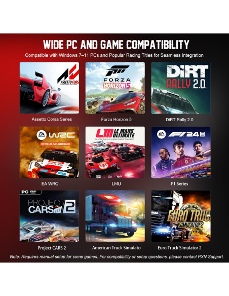 Volante de Carreras Gaming PXN W DS R2 - 11.4" (29 cm) RGB