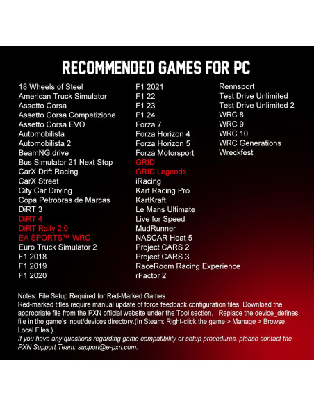 Volante de Carreras Gaming PXN W DS R2 - 11.4" (29 cm) RGB