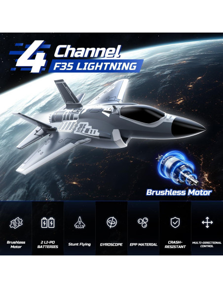 Avión RC DEERC F35 Sin Escobillas 32x9x43cm 0.68kg
