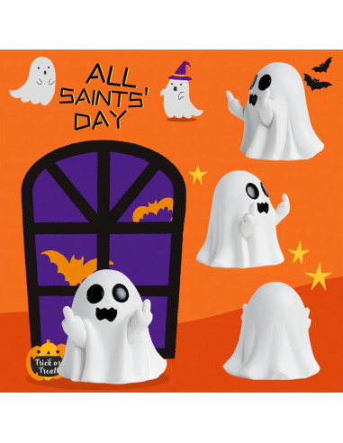 Figurita de Fantasma Halloween QINJIEJIE Decoración Resina 5.5cm
