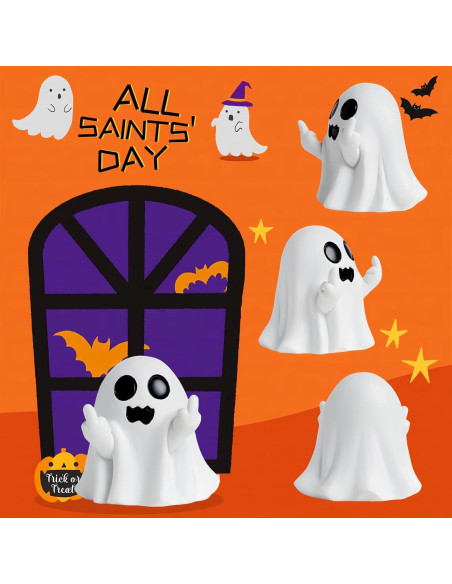 Figurita de Fantasma Halloween QINJIEJIE Decoración Resina 5.5cm