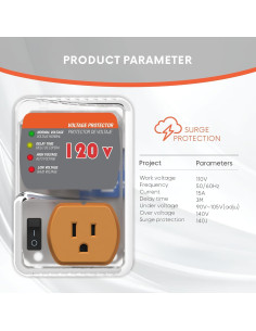 Protector de Sobretensión GIDEON 140J para Electrodomésticos 120V 2