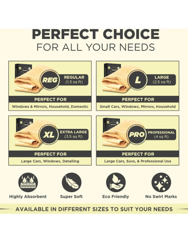 Chamois Natural Premium XamPro XP33 - 91.44x60.96 cm - Sin Rayas