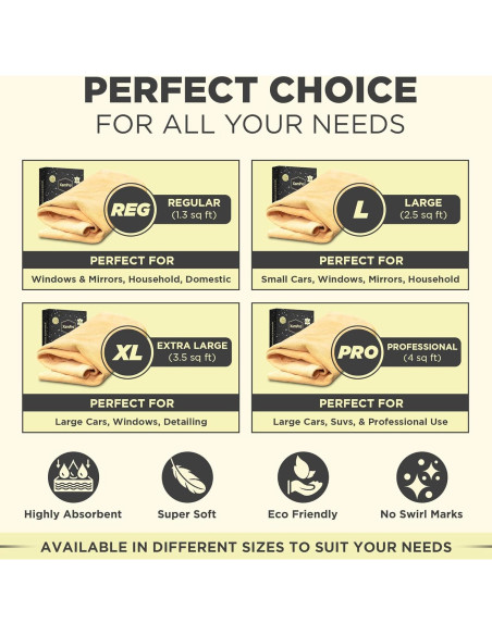 Chamois Natural Premium XamPro XP33 - 91.44x60.96 cm - Sin Rayas