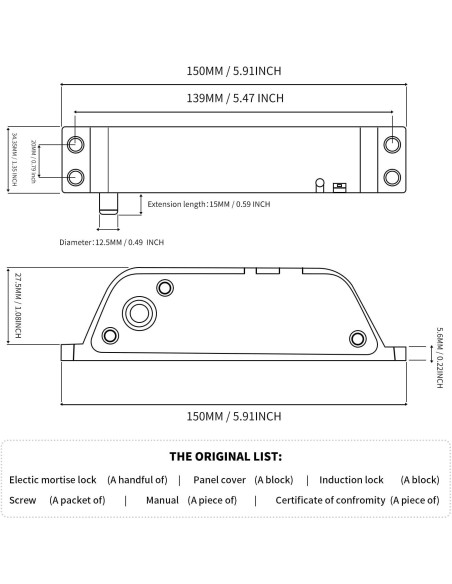 Cerradura de Perno Eléctrico NCLTHS 12V/24V Modo NC Seguridad