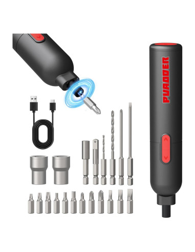Destornillador Eléctrico Inalámbrico PUAODER 3.6V 20 Piezas