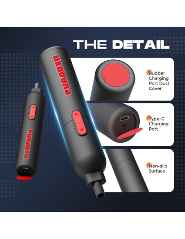 Destornillador Eléctrico Inalámbrico PUAODER 3.6V 20 Piezas