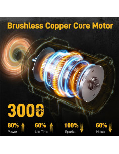 Llave de Impacto Inalámbrica APEXPOWER 20V 1000 Pies-Libras 1/2" 2