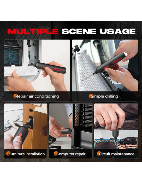 Destornillador Eléctrico Inalámbrico PUAODER 3.6V 20 Piezas