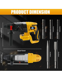 Martillo Perforador Inalámbrico Gpaentsn 20V Max 2.6J SDS-Plus 2