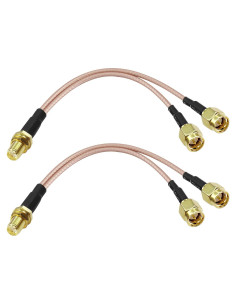 Cable Divisor SMA Femenino a Doble Masculino RG316 15cm - 2 Piezas