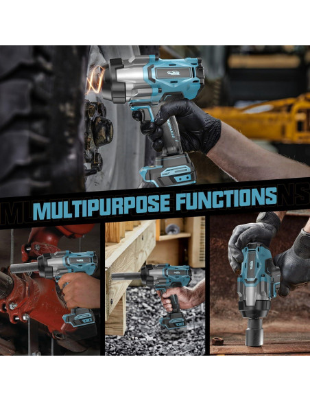 Llave de impacto inalámbrica 3/4" XunDong 2500N.m 4 velocidades