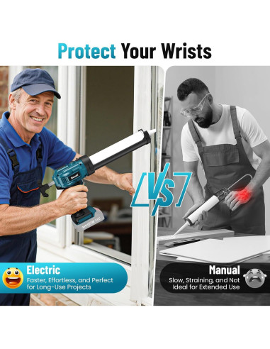 Pistola de Calafateo Eléctrica Uaoaii 10 oz Inalámbrica 21V