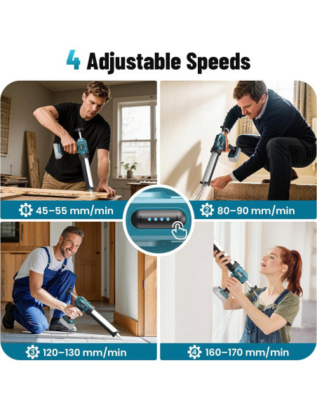 Pistola de Calafateo Eléctrica Uaoaii 10 oz Inalámbrica 21V