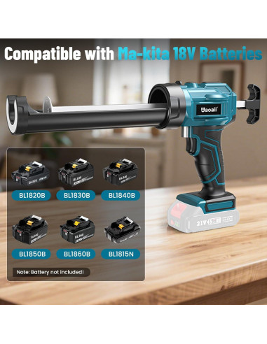 Pistola de Calafateo Eléctrica Uaoaii 10 oz Inalámbrica 21V