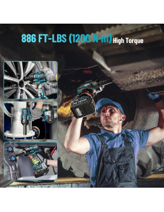 Llave de impacto inalámbrica Seesii 21V 1200Nm 2900IPM con 4 sockets 2