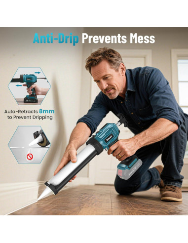 Pistola de Calafateo Eléctrica Uaoaii 10 oz Inalámbrica 21V