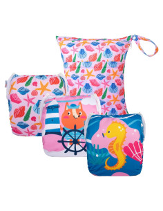 Paquete de 3 Pañales de Natación ALVABABY con Bolsa Impermeable