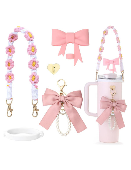 Juego de Accesorios para Copa Stanley PEGYOU - 5 Piezas Rosa